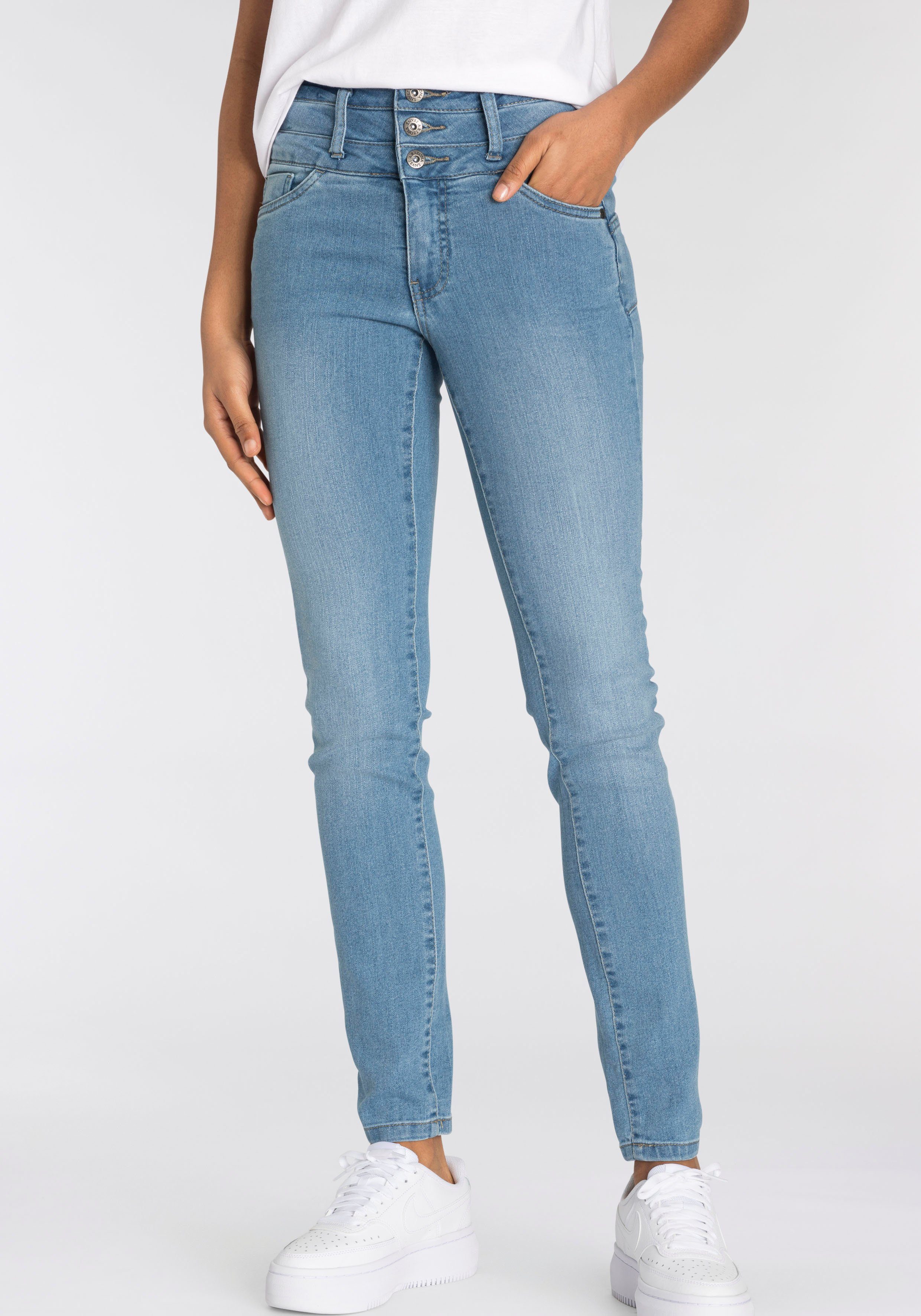 Arizona Slim-fit-Jeans »mit extra breitem Bund« High Waist online kaufen |  OTTO