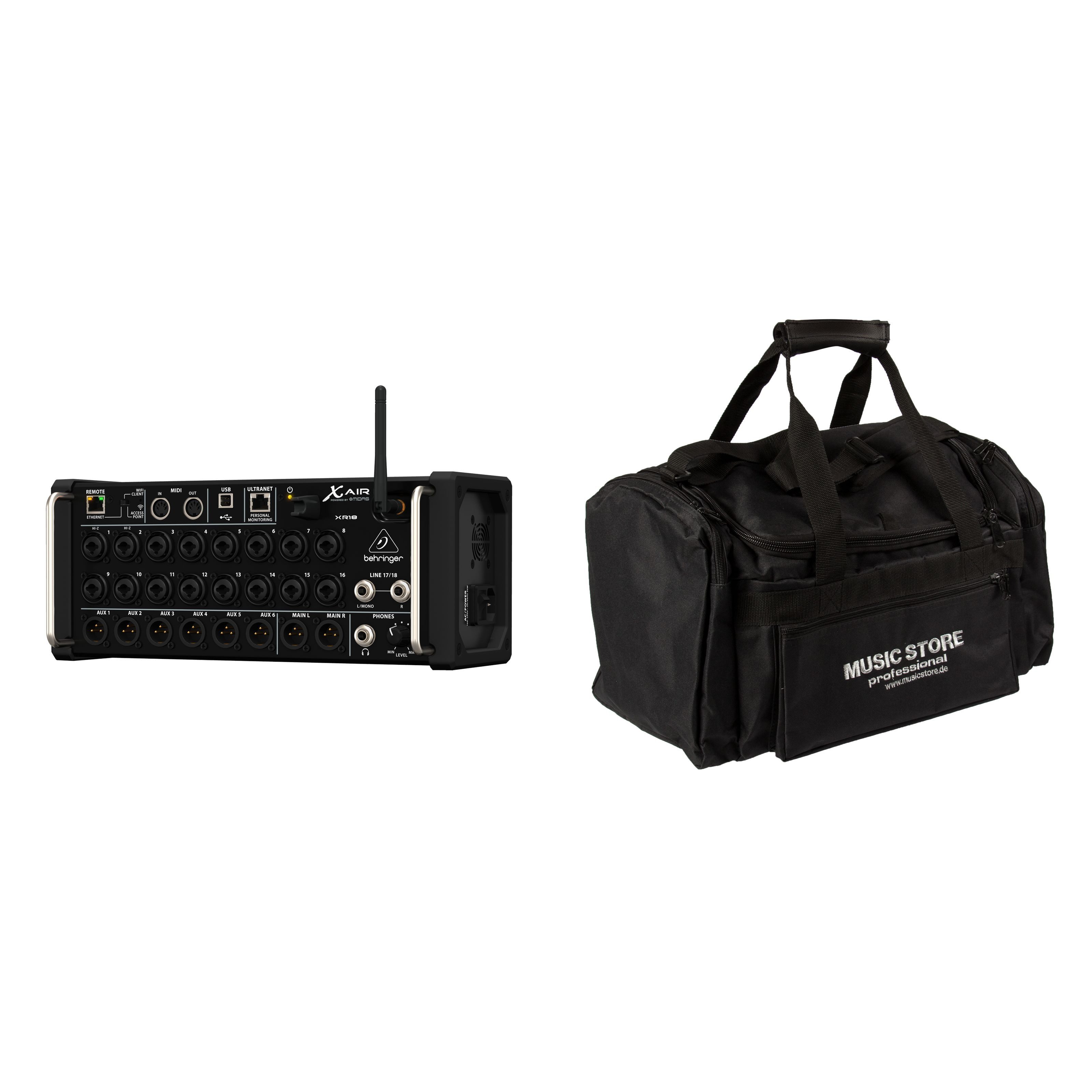Behringer Mischpult, (PA Mischpulte, Mischpult Sets), XR18 + Bag - Mischpult Set