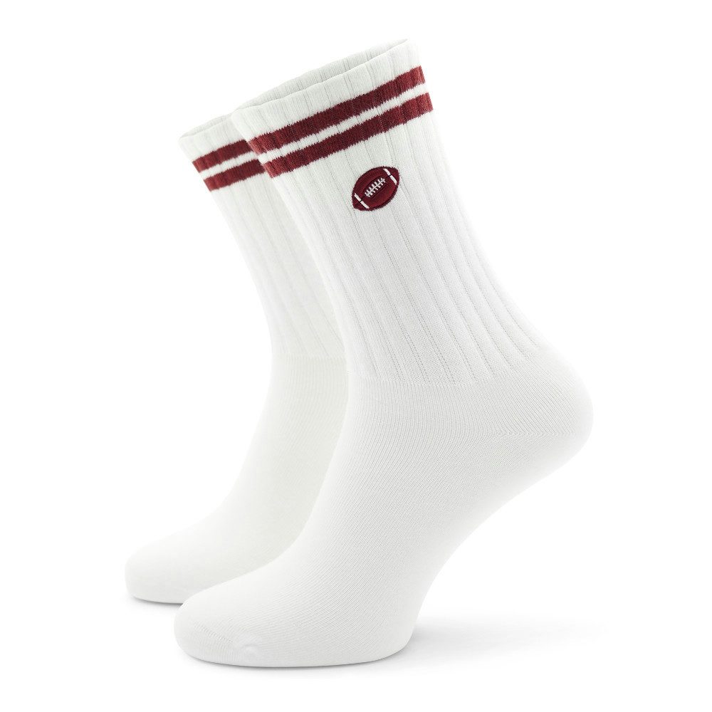 40YARDS Tennissocken American Football Crew Socken Stick (Motiv: Football) American Football Stickerei