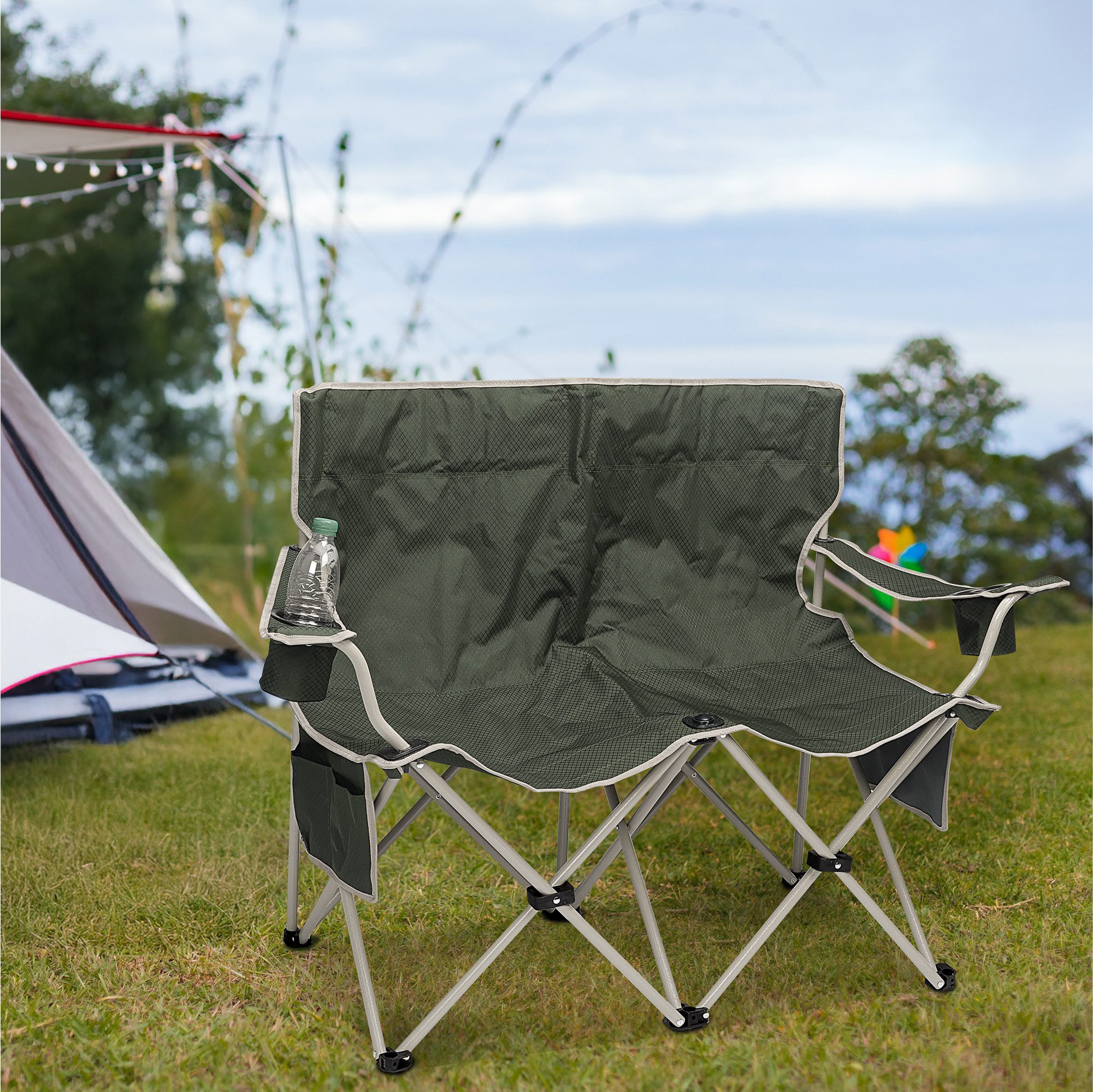 Navaris Strandkorb Faltbares Camping Sofa 2-Sitzer - Bequem & Praktisch - Тримач для чашки, (1-tlg)