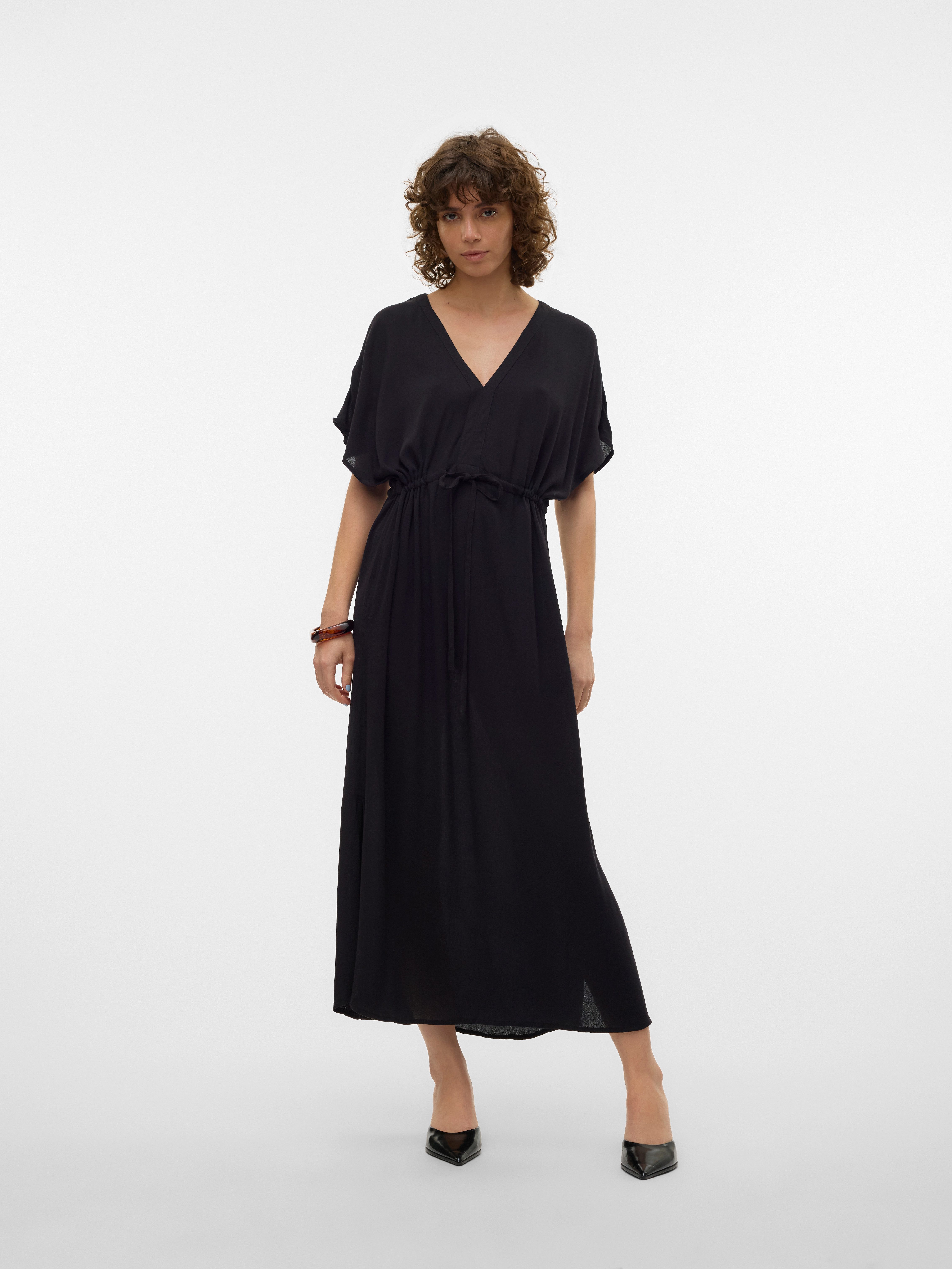 Vero Moda Maxikleid VMMENNY SS 7/8 KAFTAN WVN GA Viskose, loose fit – Bild 4 von 5
