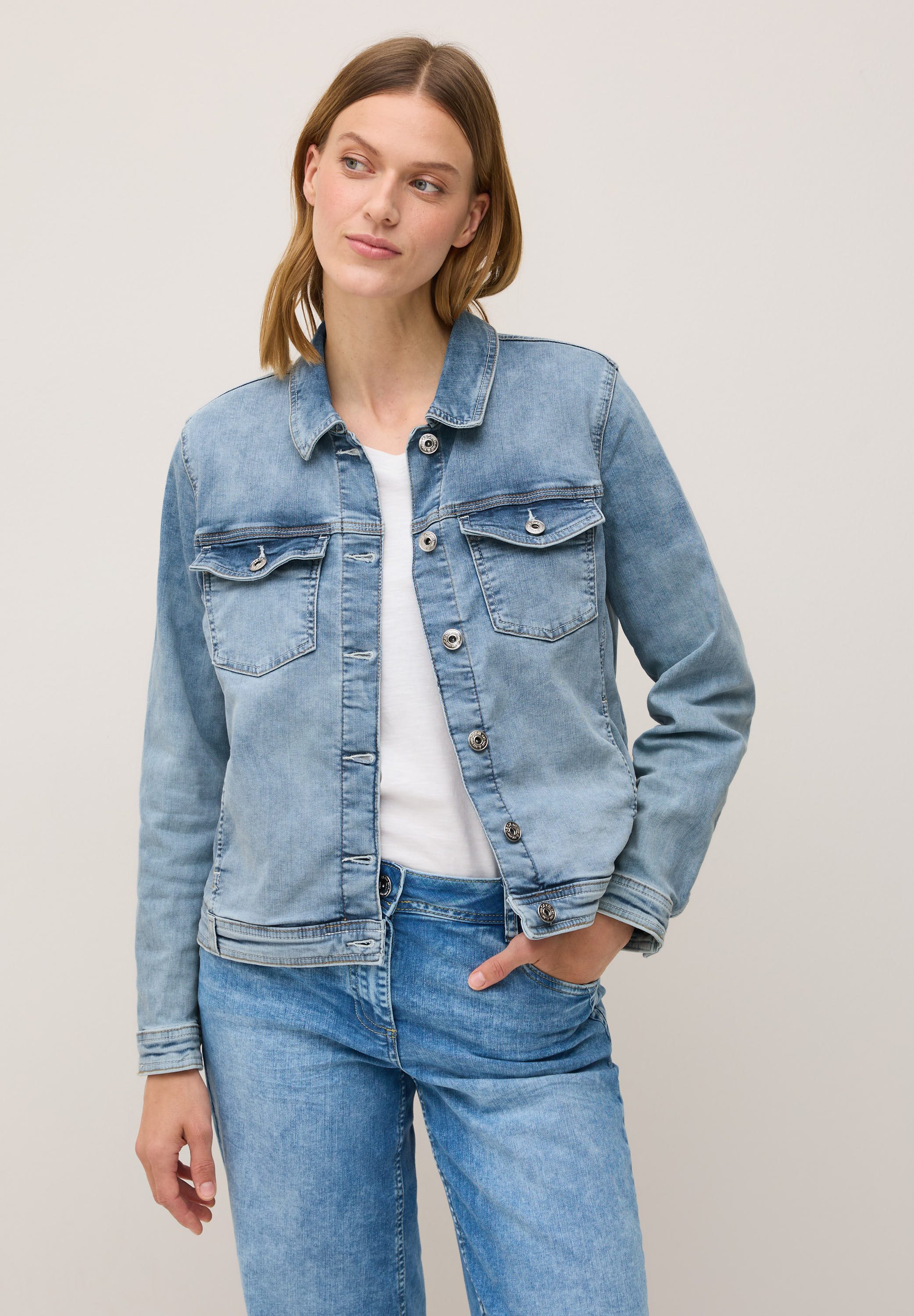 CECIL Jeansjacke aus Baumwolle mit Stretchanteil