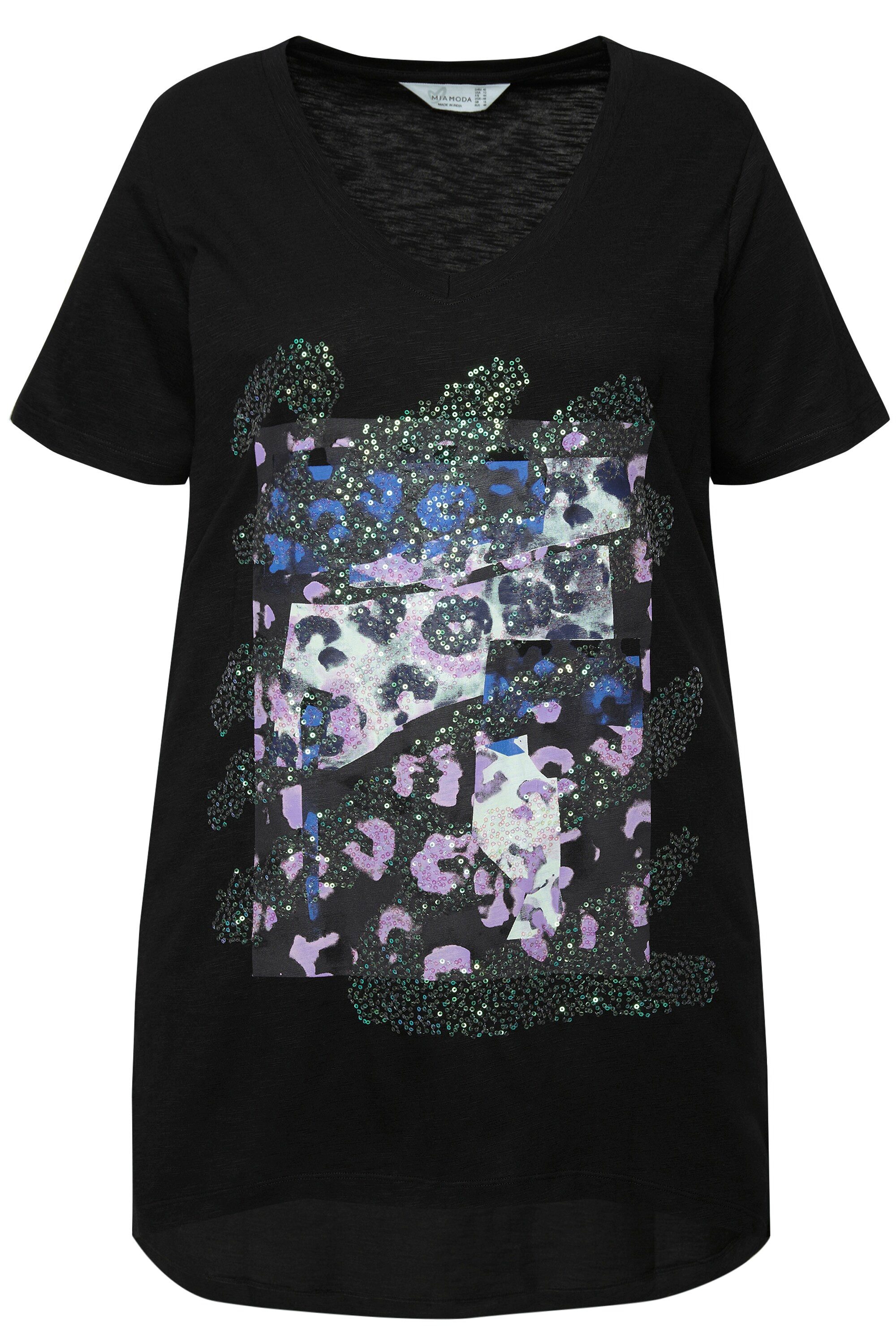 MIAMODA T-Shirt T-Shirt A-Linie Leo-Motiv Halbarm günstig online kaufen