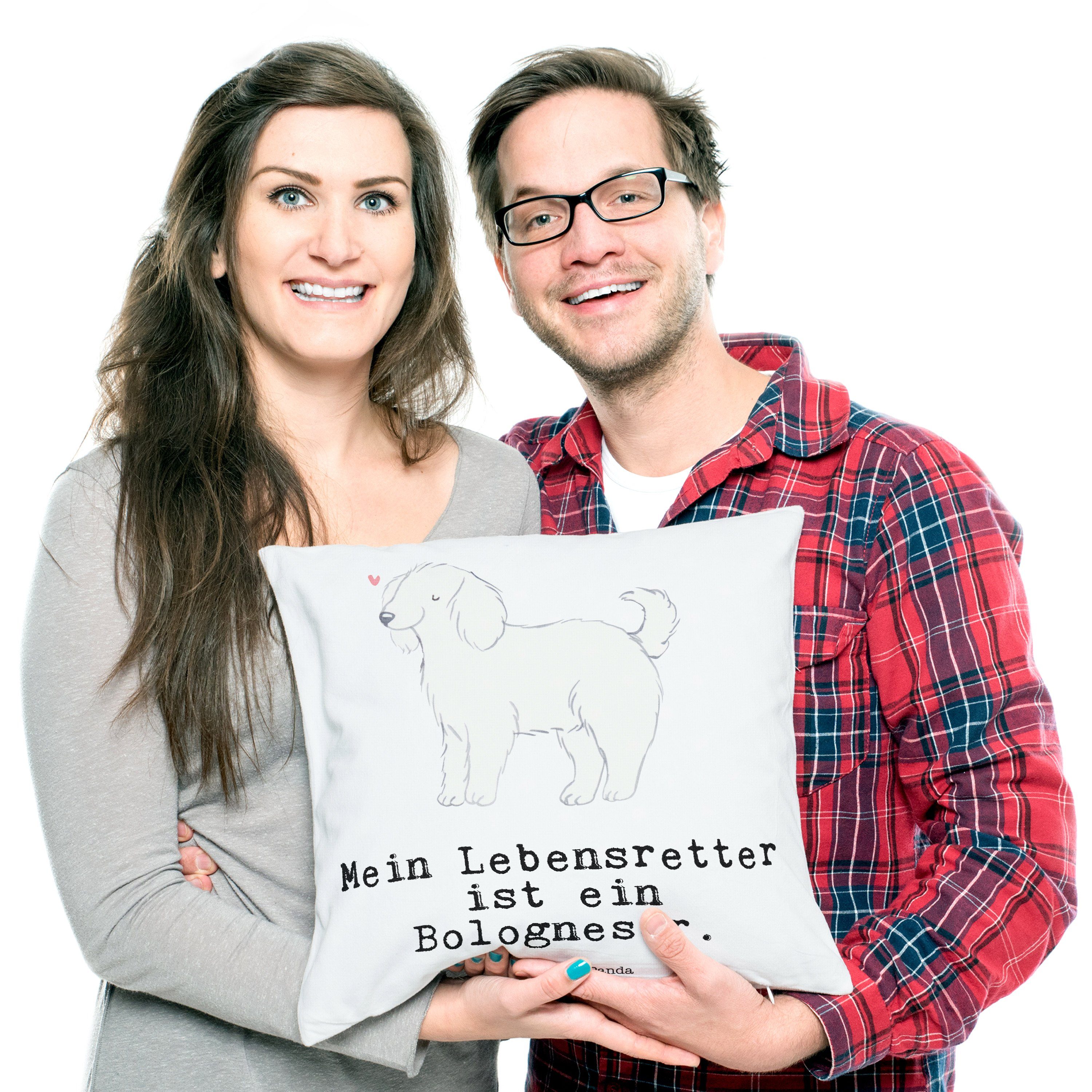 Mr. & Mo Panda Bologneser Weiß - Mrs. Lebensretter Sofakissen, Geschenk, Tierfreund, Dekokissen 