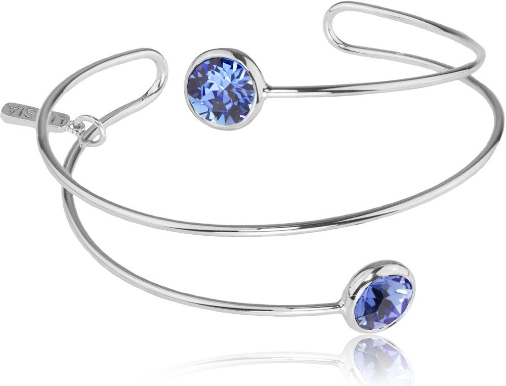 LUISIA® Armreif "Spiral Armreif Fjella mit zwei Kristallen von Swarovski®" (inkl. Schmuckbox)
