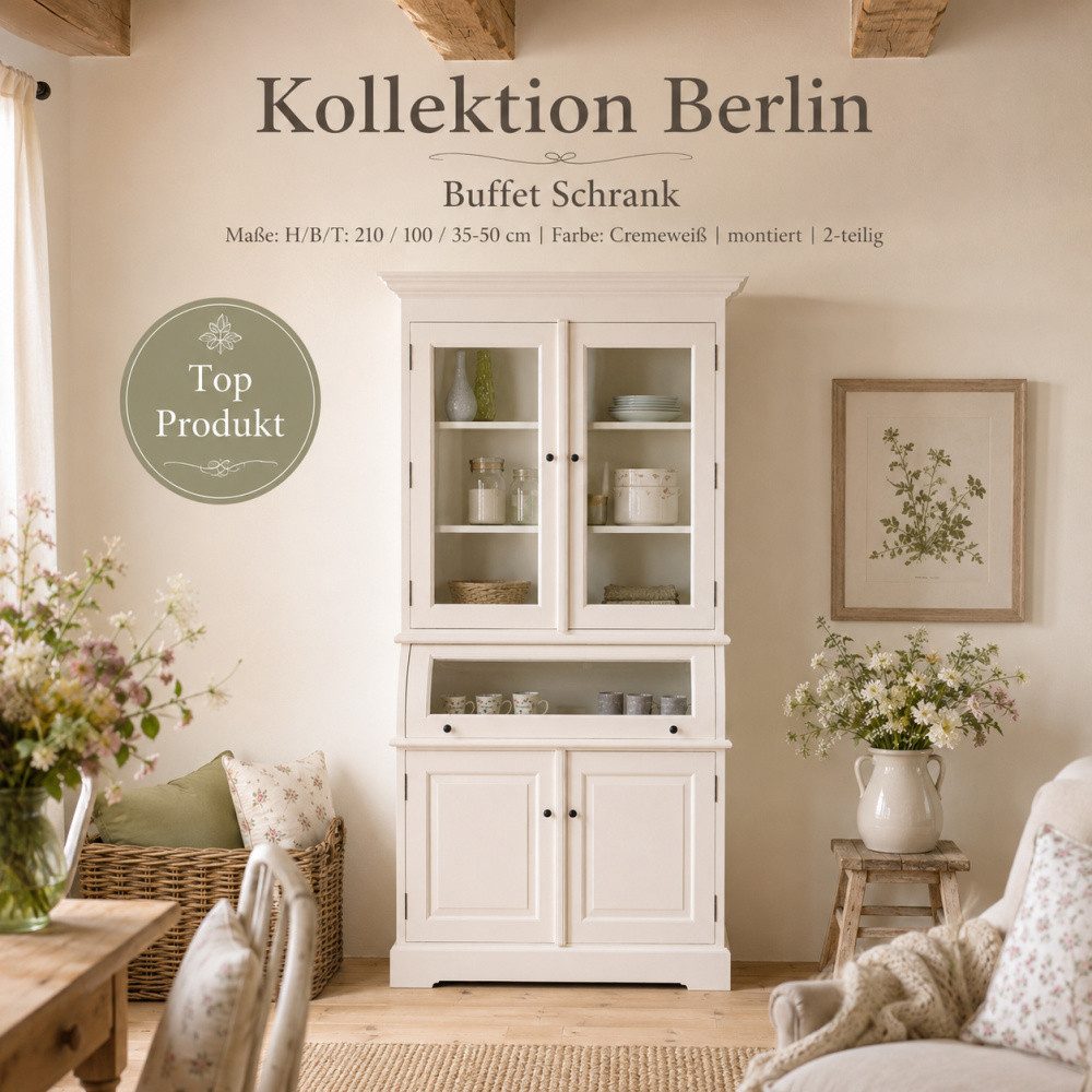 Wohnpalast Buffet Buffet Schrank Berlin 100 cm weiß
