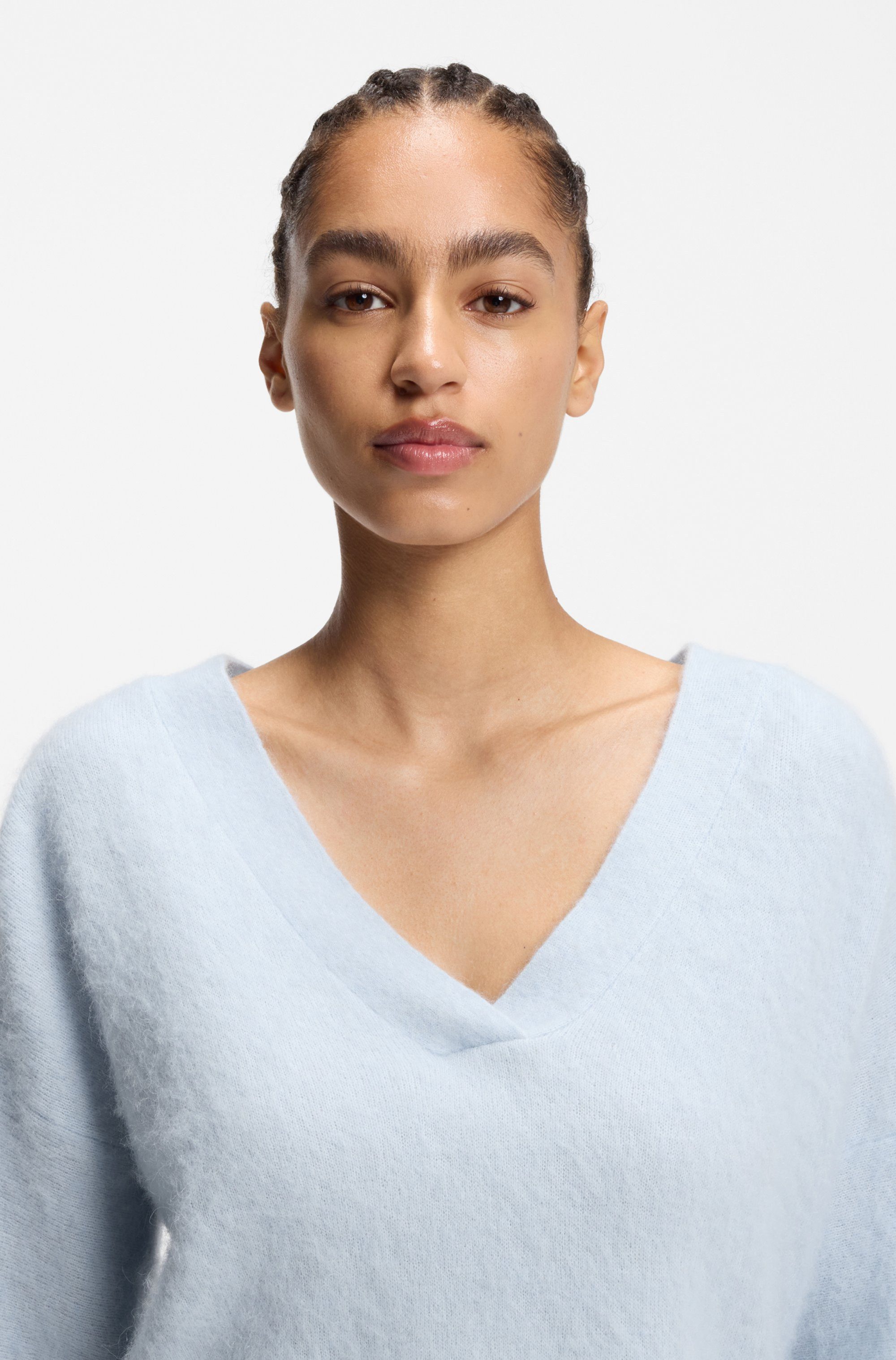 BOSS ORANGE Strickpullover Fiti Premium Damenmode mit V-Ausschnitt günstig online kaufen