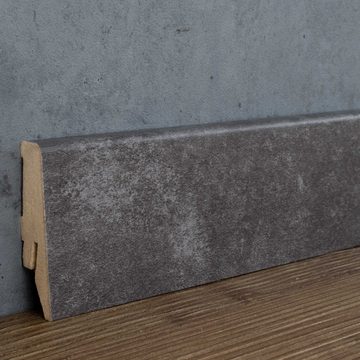 PROVISTON Sockelleiste MDF, 18 x 58 x 2500 mm, Basalt, Fußleiste, MDF foliert