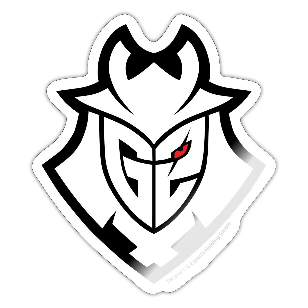 Spreadshirt Aufkleber G2 Esports Logo Schwarz Linien Sticker Aufkleber