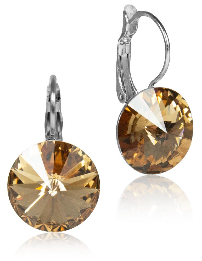 LUISIA® Paar Серьги Серьги "Rivoli" mit 14 mm Kristallen von Swarovski® (2-tlg., inkl. Schmuckbox), Große Farbauswahl