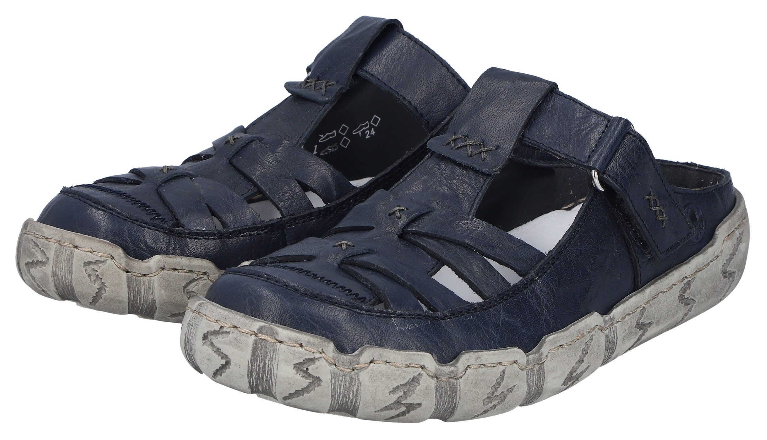 Rieker Clog Sabot, Sommerschuh, Schlappen, Hausschuh mit Ziernähten