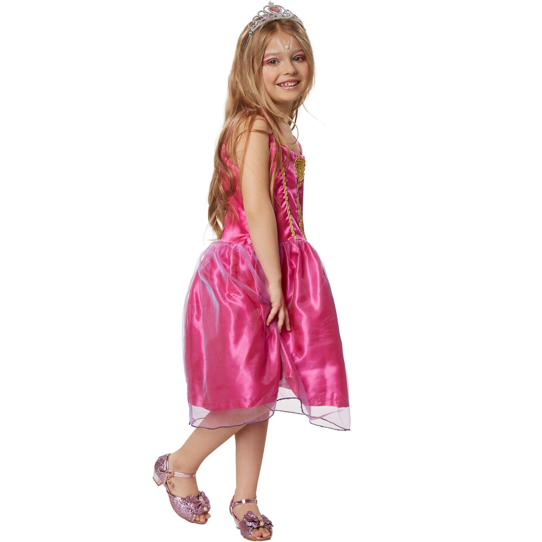 dressforfun Kostüm Mädchenkostüm Prinzessin pinke Rose, Geschmackvolles Kleid in pink
