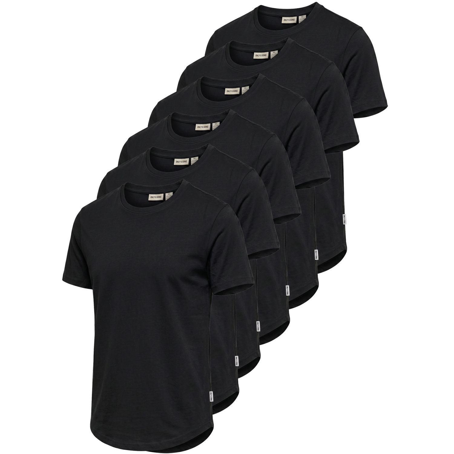 ONLY & SONS T-Shirt (Set) tolles Basic-T-Shirt im 6er Sparpack