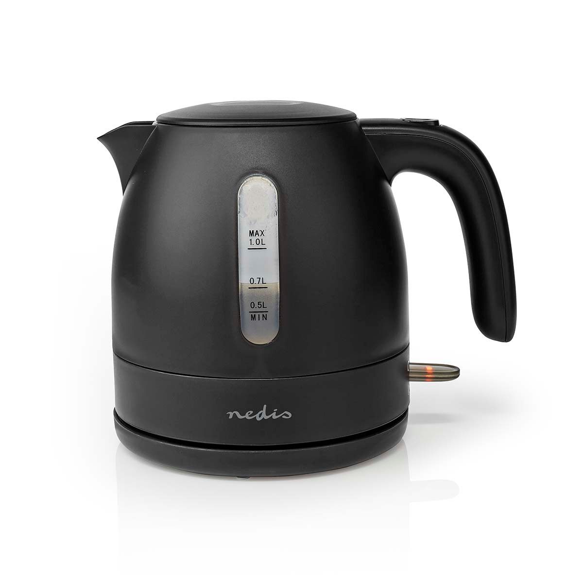 Nedis Wasserkocher KAWK300EBK, 2.7 l, 2200 W, Verdecktes Heizelement, 360° drehbar, einfache Reinigung und Nutzung