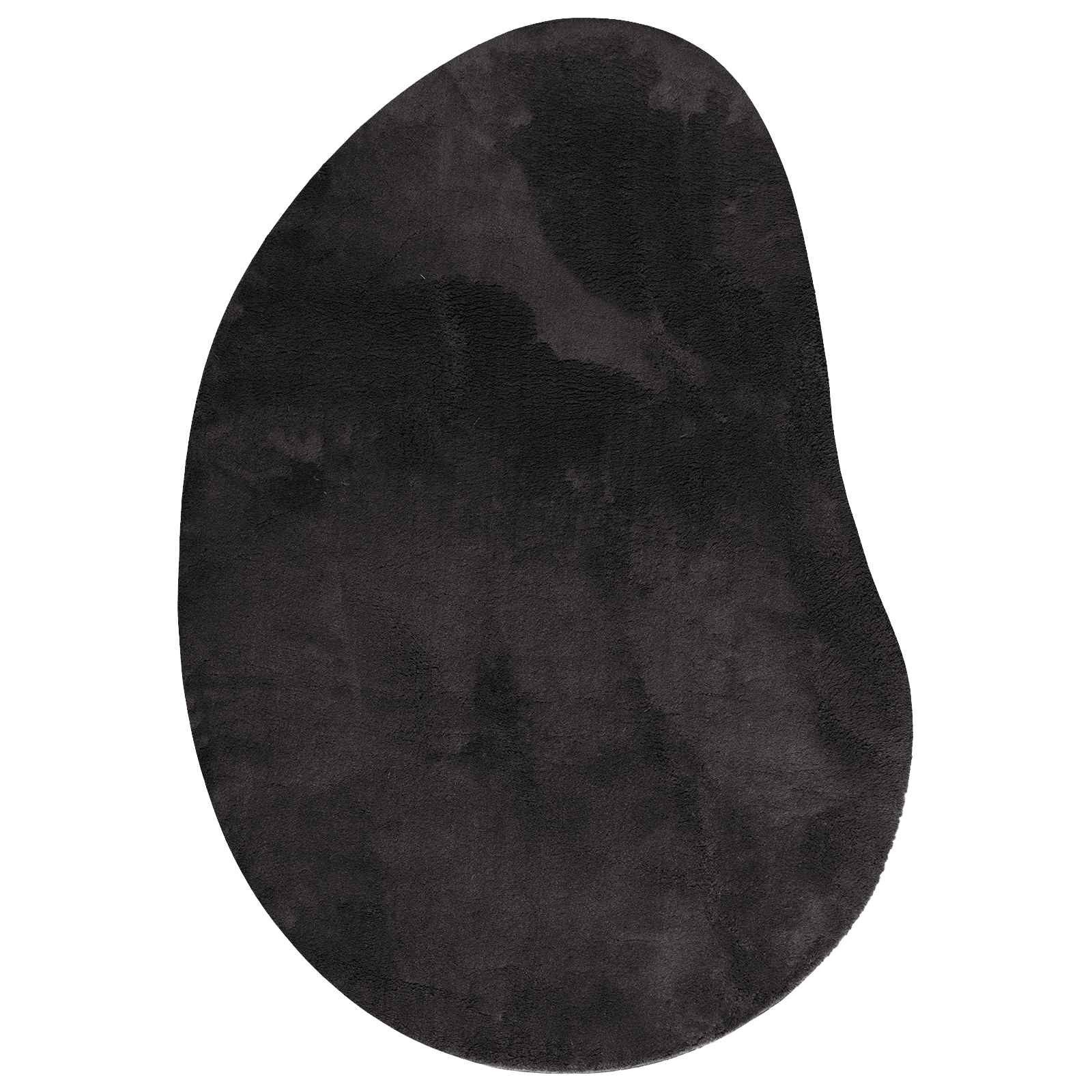 vidaXL Teppich Bereichsteppiche HUARTE Schwarz 140 x 200 cm Polyester, Oval