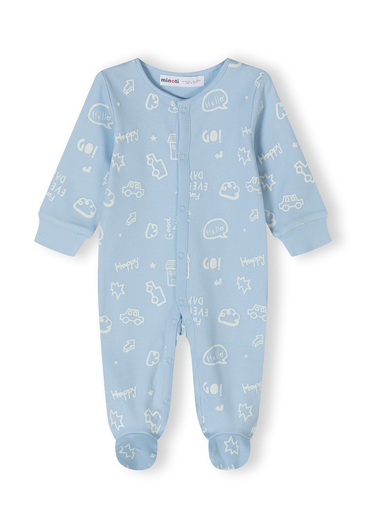 MINOTI Schlafoverall Schlafnzüge mit Print, für Jungen (2-er Pack) Druckknöpfe im Schritt