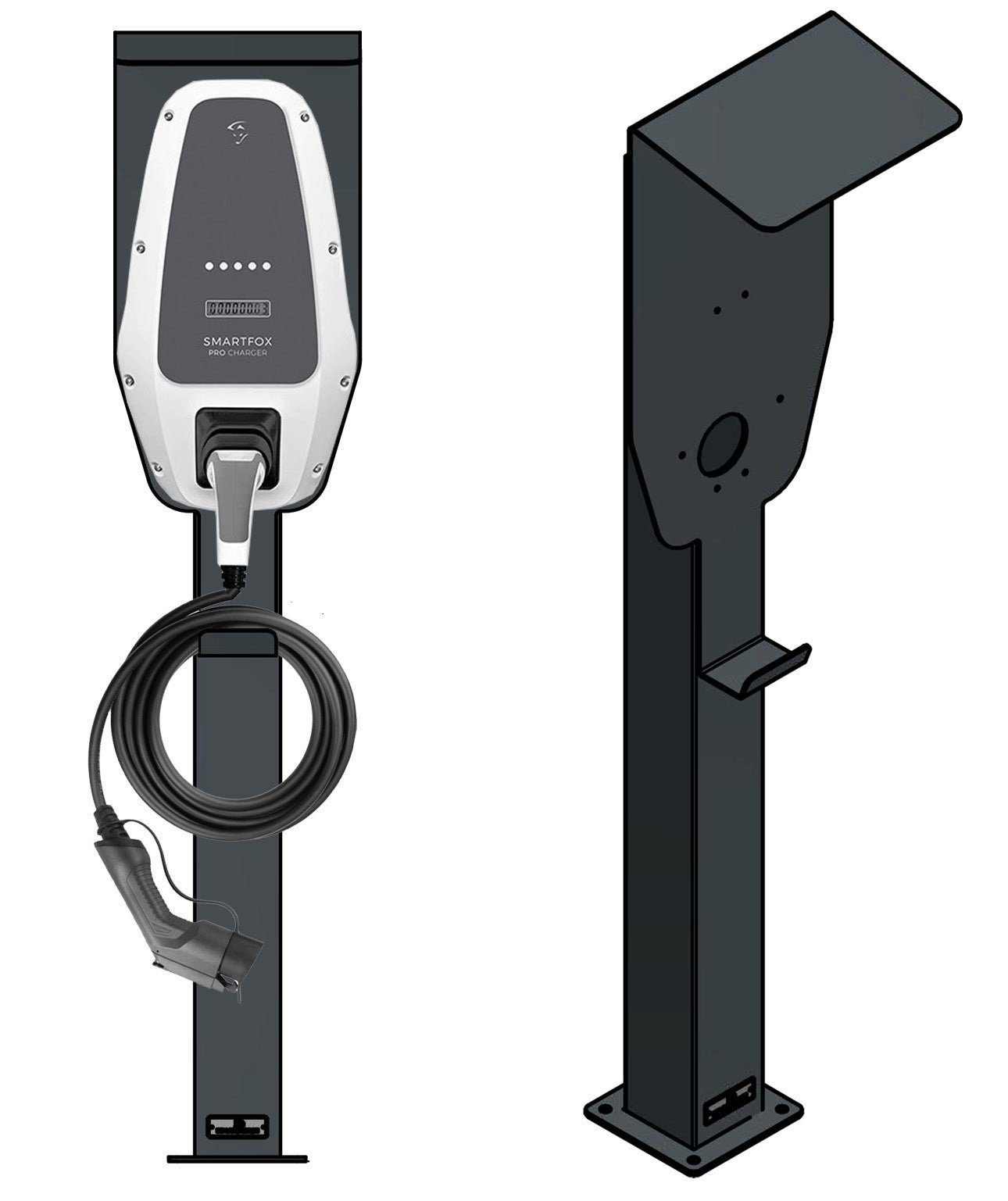 Elektroauto-Ladestation-Halterung Ladesäule passend für Smartfox Pro Charger Wallbox mit Dach, ...