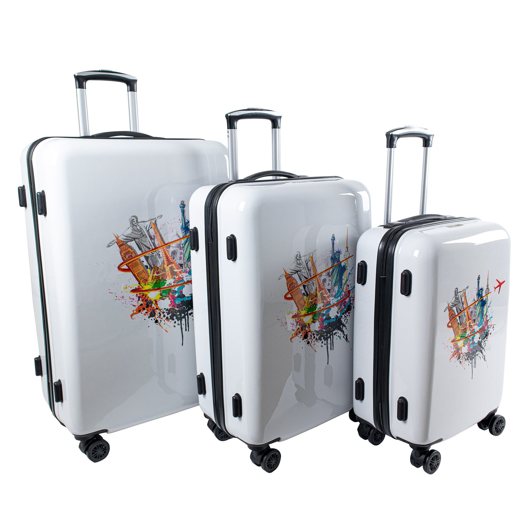 Crosstravel Kofferset Voyage, 4 Rollen, (3 tlg., Hartschalen Trolley Set), günstig online kaufen