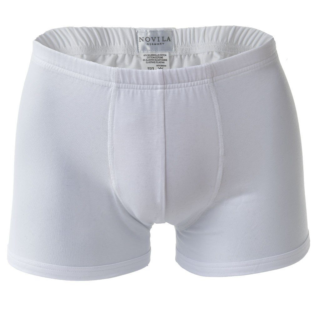 Novila Boxer Herren Sport-Pants Weiß Cotton Stretch - Shorts