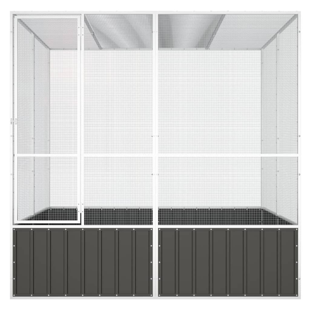 vidaXL Vogelkäfig, Vogelkäfig Anthrazit 213,5x217,5x211,5 cm Verzinkter Stahl