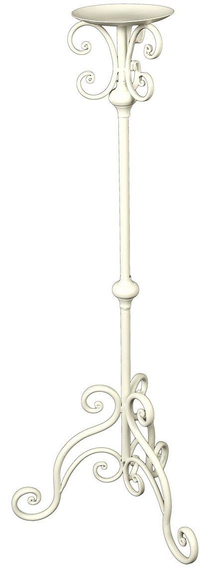Ambiente Haus Wandkerzenhalter Kerzenständer - antikweis 80cm (1 St) | Wandkerzenhalter