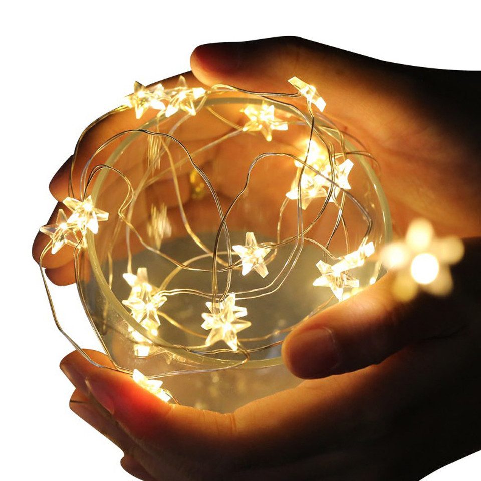 Coonoor LED-Lichterkette LED Lichterkette Sterne Lichtervorhang, günstig online kaufen