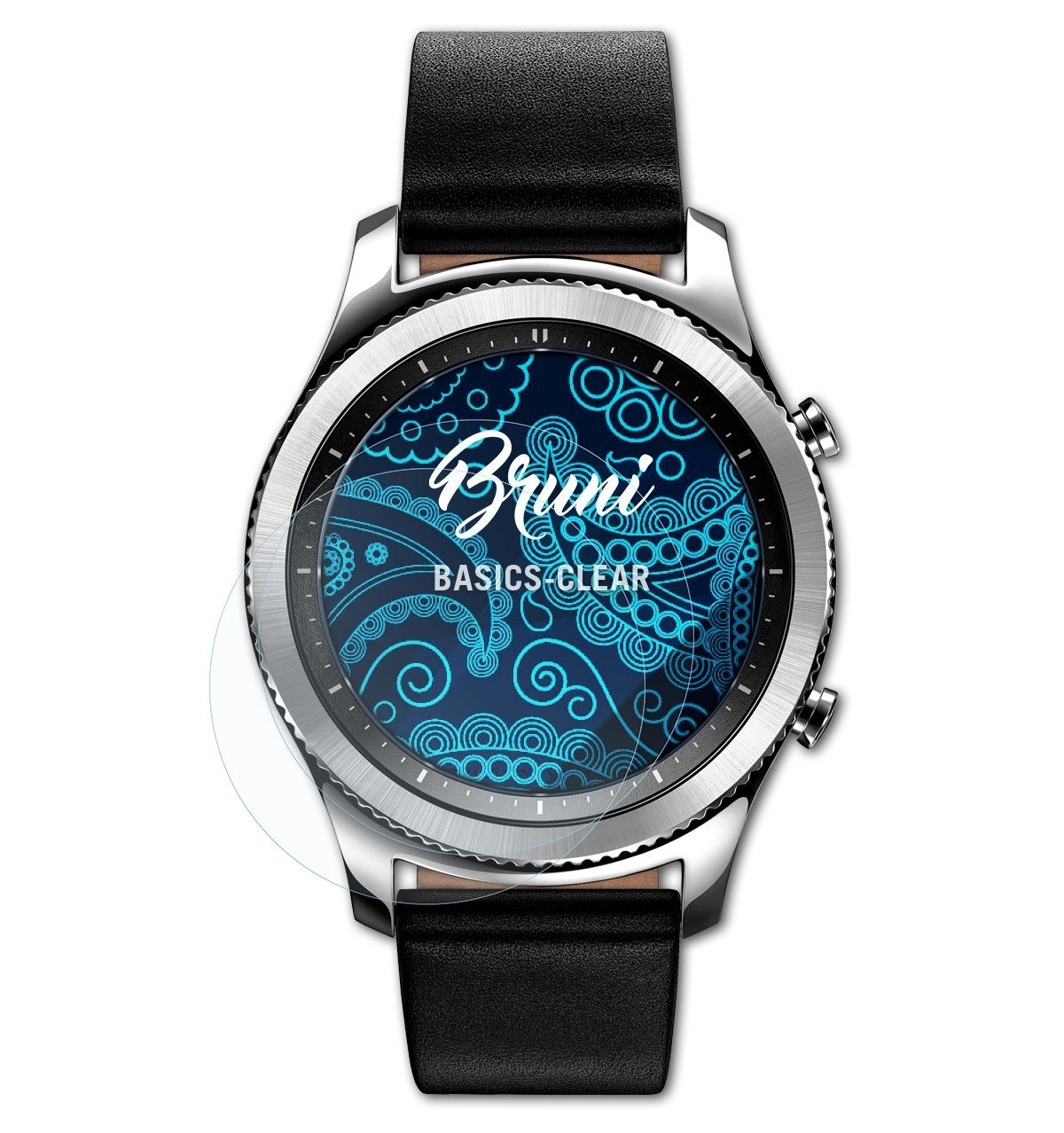 Bruni Schutzfolie Glasklare Displayschutzfolie für Gear S3 Classic, (2 Folien), praktisch unsichtbar