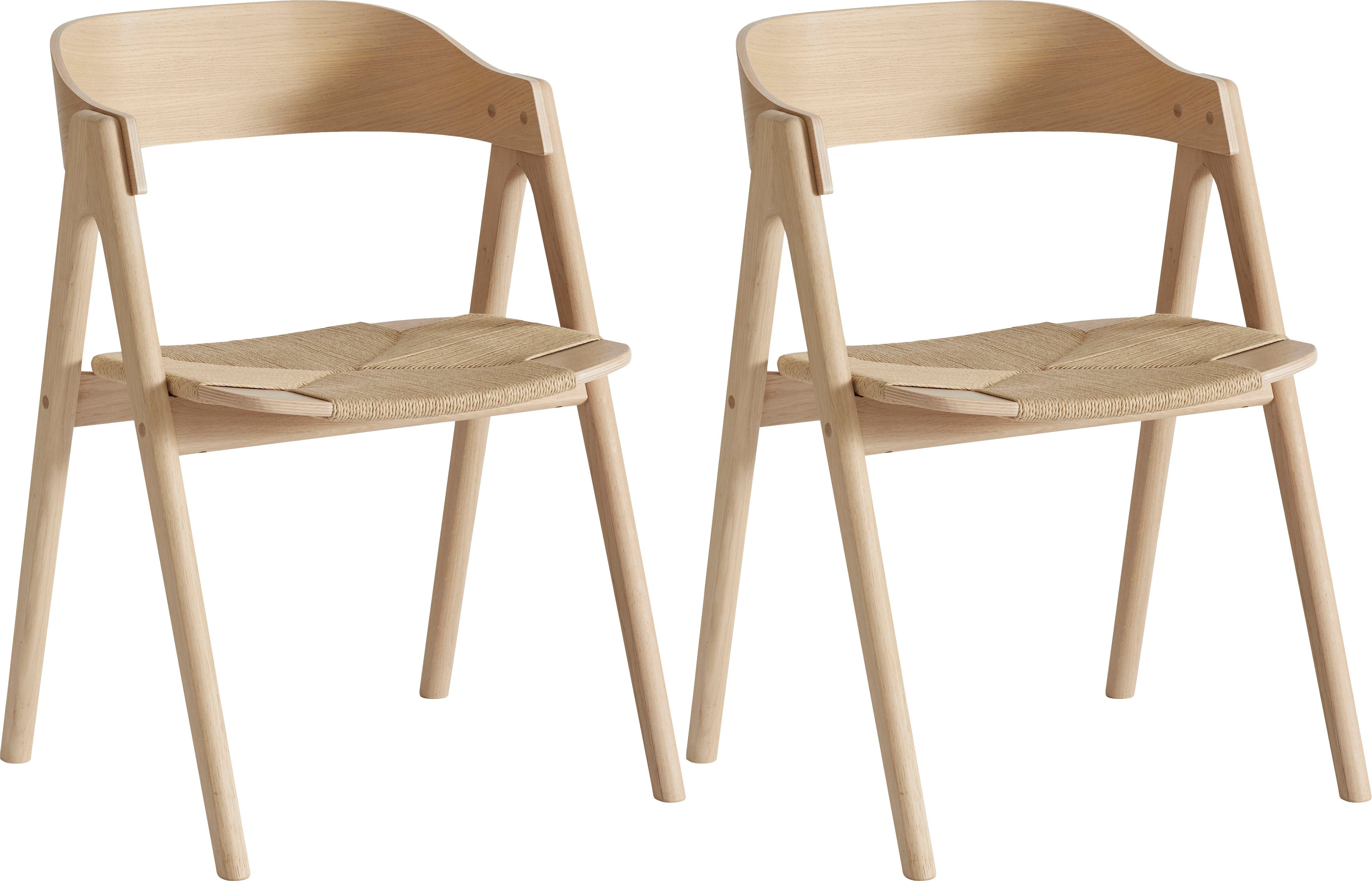Hammel Furniture Holzstuhl Findahl by Hammel Mette (Set, 2 St), Massivholz, mit Flechtsitz, versch. Farbvarianten