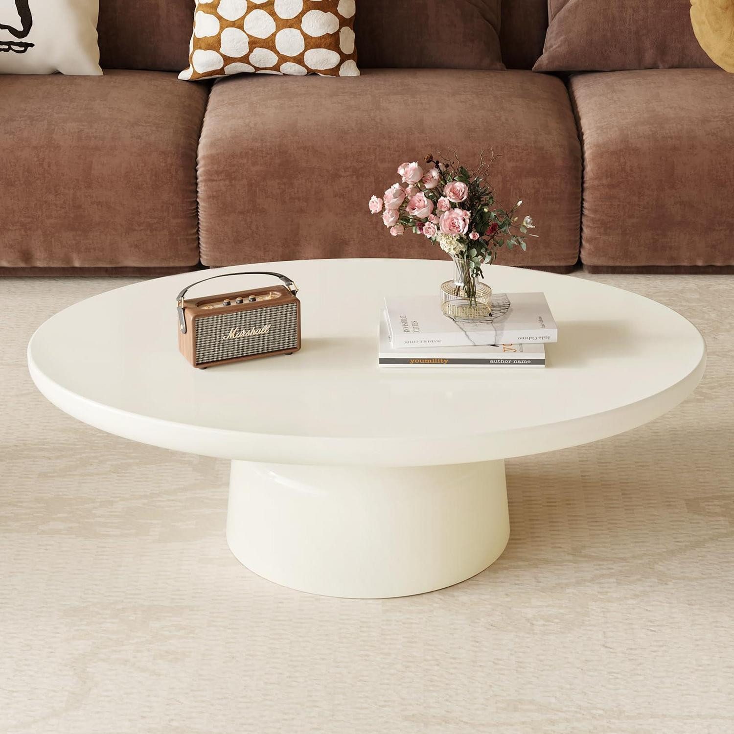 LuxusKollektion Couchtisch Couchtisch oval weiß (1-St)