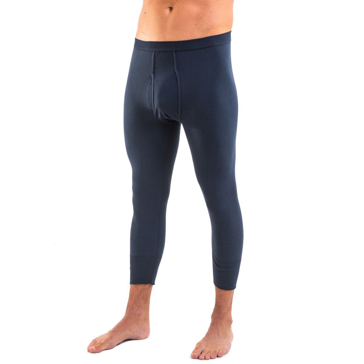HERMKO Lange Unterhose 3440 mit Eingriff, Bio-Baumwolle, ¾ lang, wadenlang, Weichbund