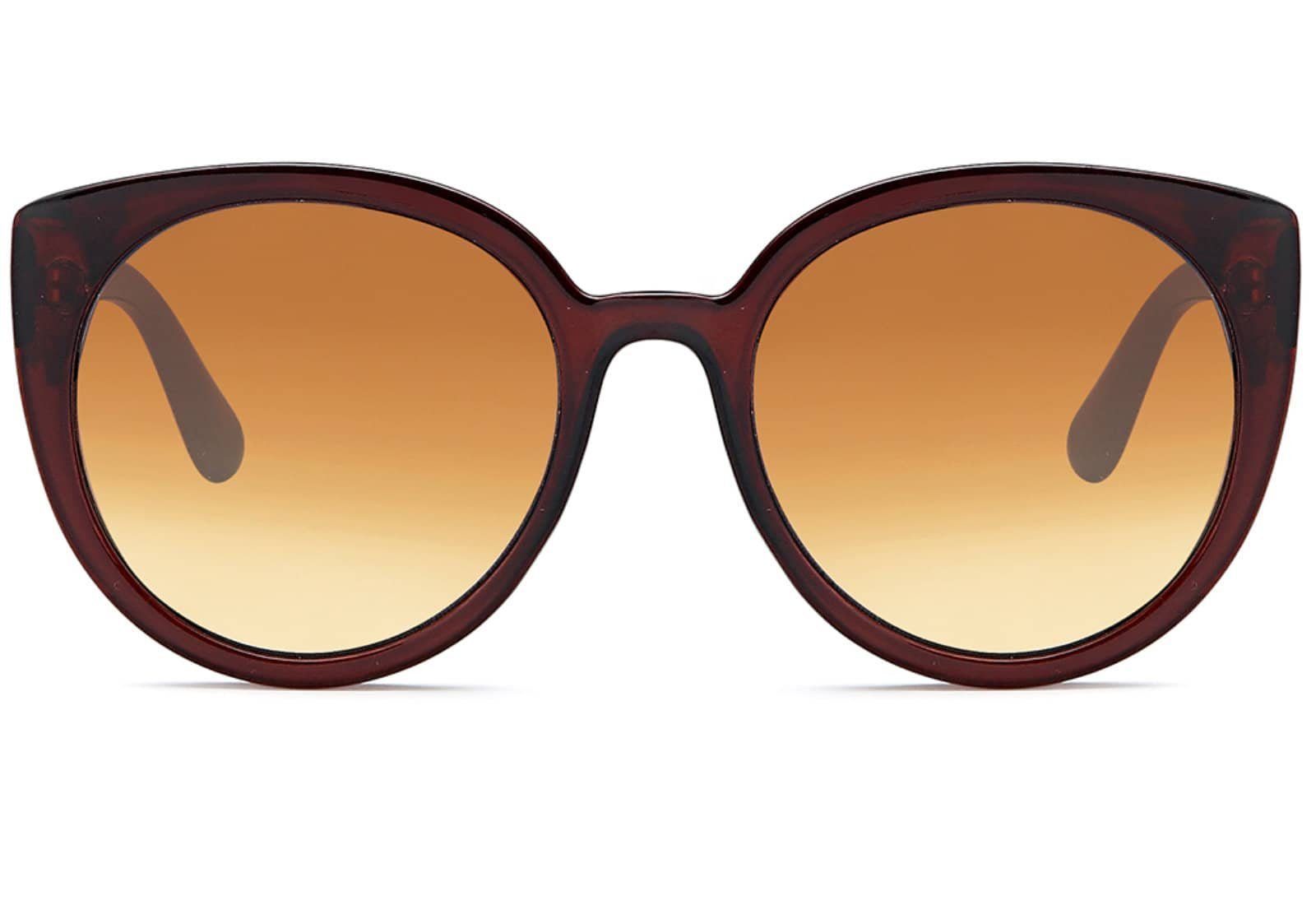 Dunkel polarisierten Zeitlose Linsen Damen (1-St) Braun Polarisierte Wayfarer Sonnenbrille BEZLIT mit für Eyewear