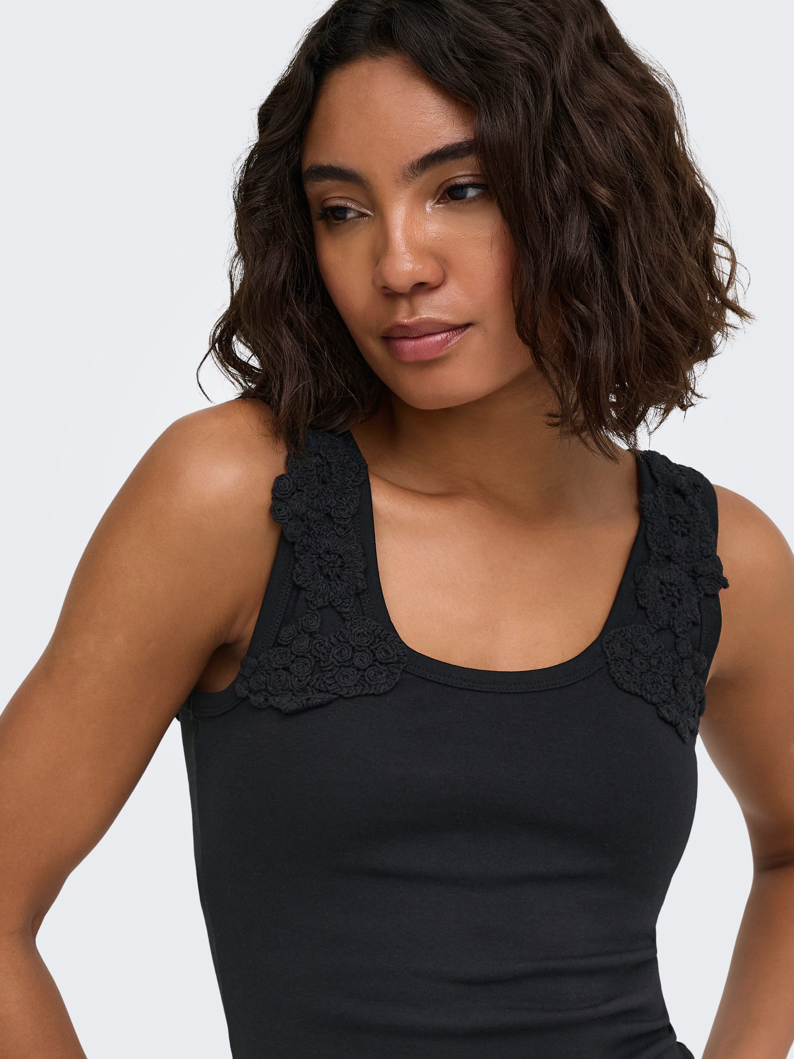 ONLY Tanktop ONLZANNY S/L CROCHET TANK TOP CS JRS Baumwollmischung – Bild 3 von 5
