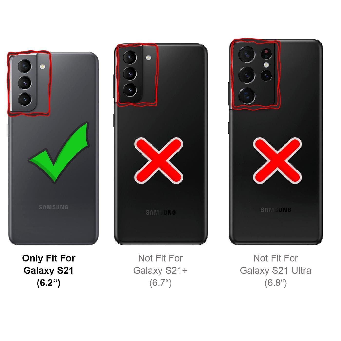 CoolGadget Handyhülle Silikon Handy Hülle Slim für Samsung Galaxy S21 6,2 Zoll, dünne TPU Schutzhülle Case in transparent / durchsichtig