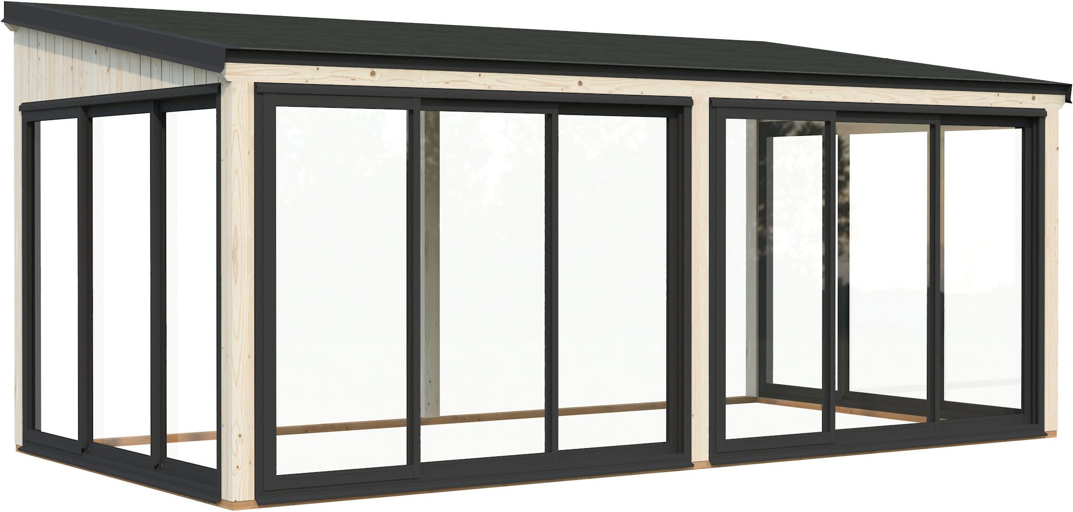 Palmako Holzpavillon Lumi 16,2 m² Slide Plus, (Set), BxTxH: 592x302x273 cm