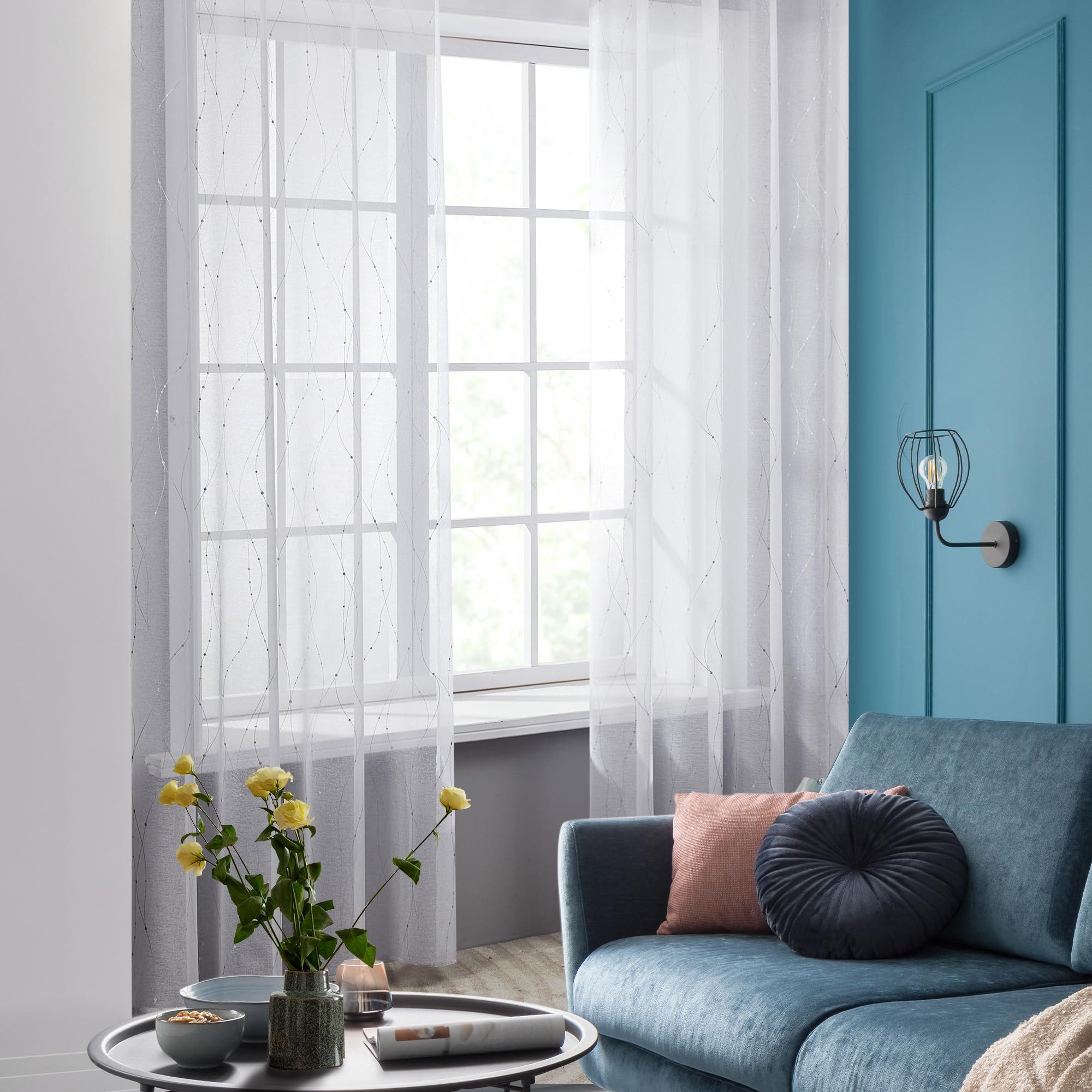 Deconovo Vorhang Vorhang Transparent Leinenoptik Ösenvorhang günstig online kaufen