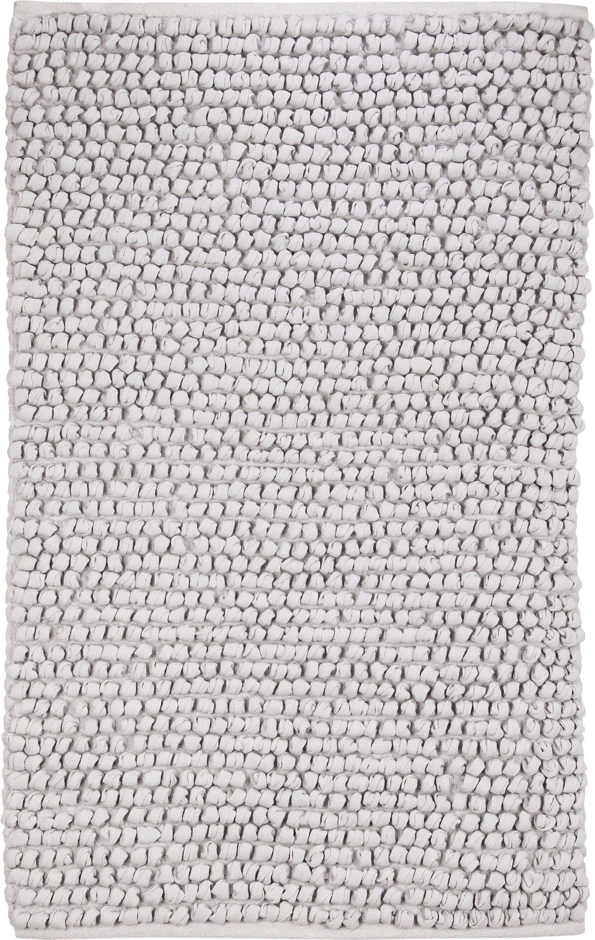 Kleine Wolke Badematte Brava, Badvorleger, Badezimmer Teppich, Höhe 15 mm, beidseitig nutzbar, fußbodenheizungsgeeignet, Baumwolle, rechteckig, Badteppich, Uni Farben, dicke Schlaufen, handgewebt