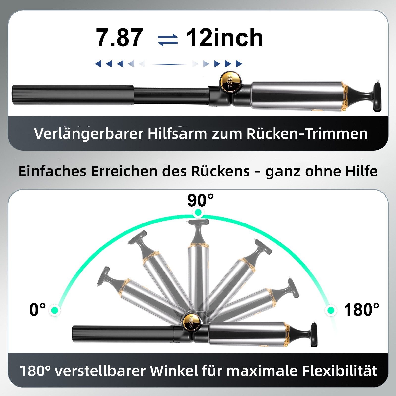 HATTEKER Elektrokörperrasierer HT-6199, Aufsätze: 1, Körperhaartrimmer, Rasierer Nasenhaarschneider Haar-/Bartschneider 4-in-1, Wet&Dry