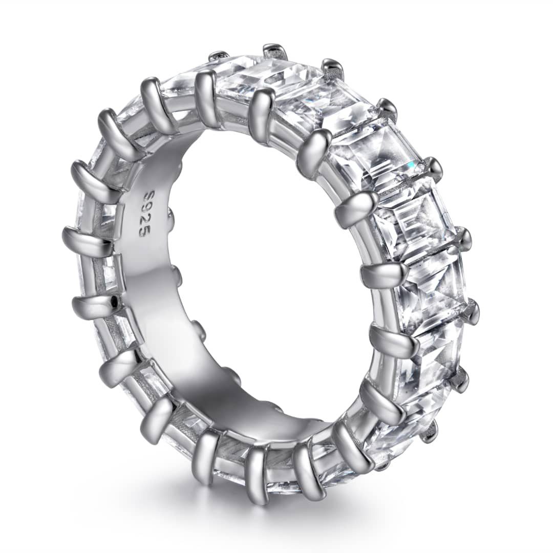 Lisandra Scott Silberring 18K Funkelnder Baguette Eternity Ring 925 Sterlin günstig online kaufen