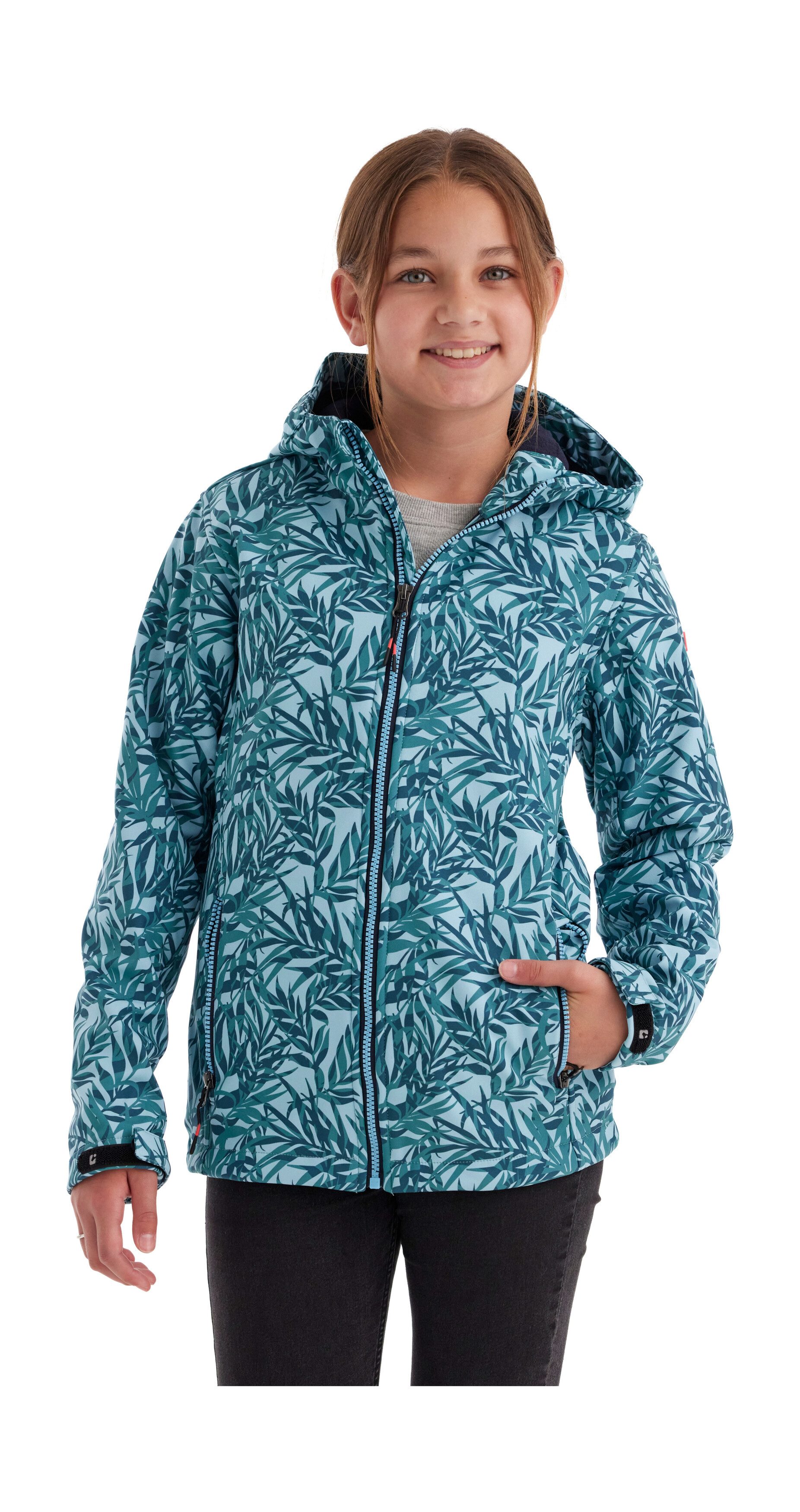 Killtec Softshelljacke Mädchen Softshelljacke Print Wasserdicht, windabweisend, atmungsaktiv, modischer Print