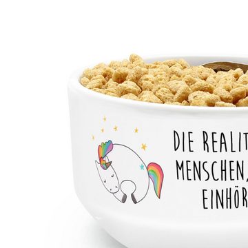 Mr. & Mrs. Panda Müslischale Einhorn Nacht - Weiß - Geschenk, Müslischale, Pegasus, Salatschüssel, Keramik, (1-tlg), Design & Qualität