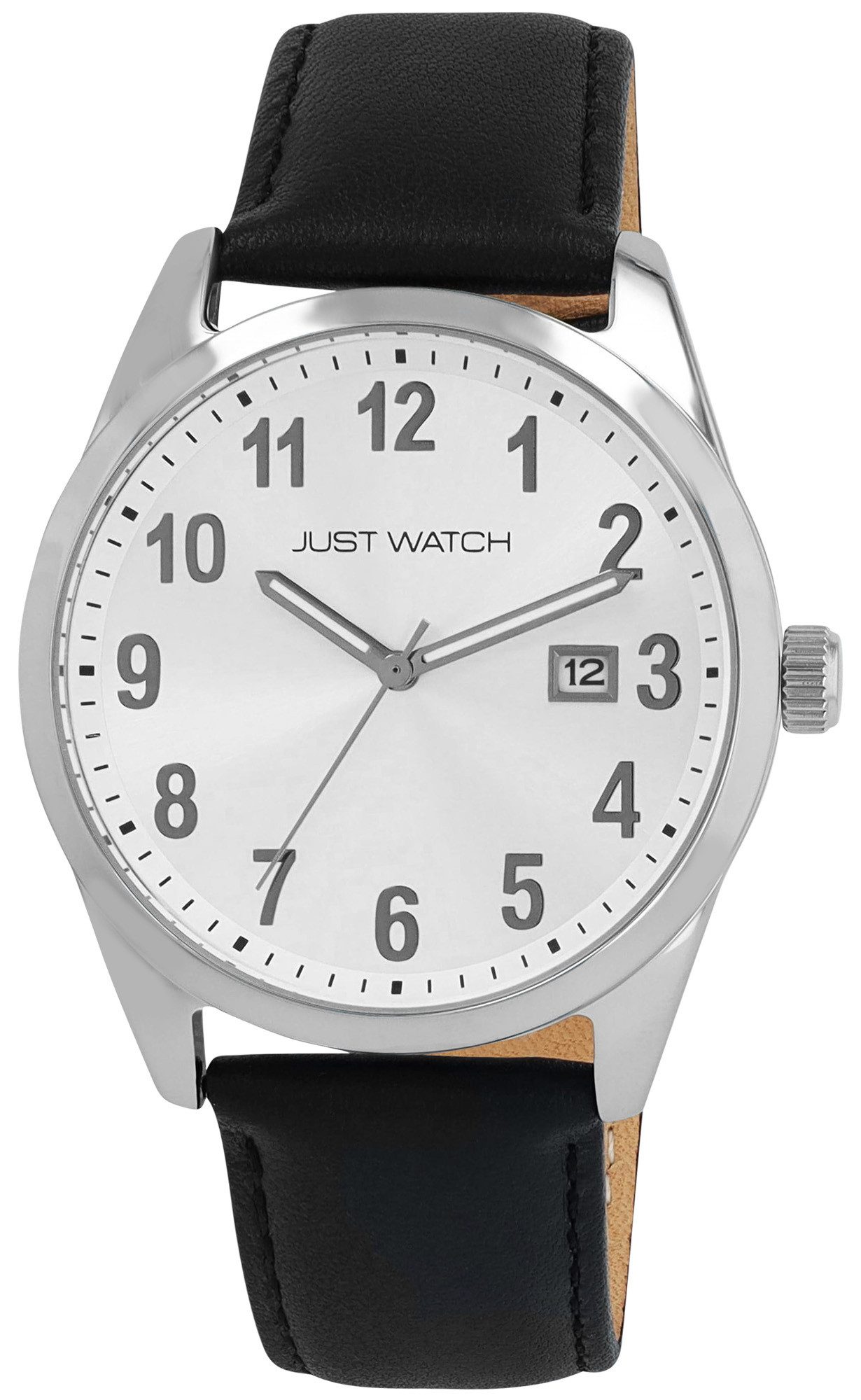 JUST WATCH Quarzuhr JW20199 mit Lederband, 5ATM, Basic, Datum, Buisness
