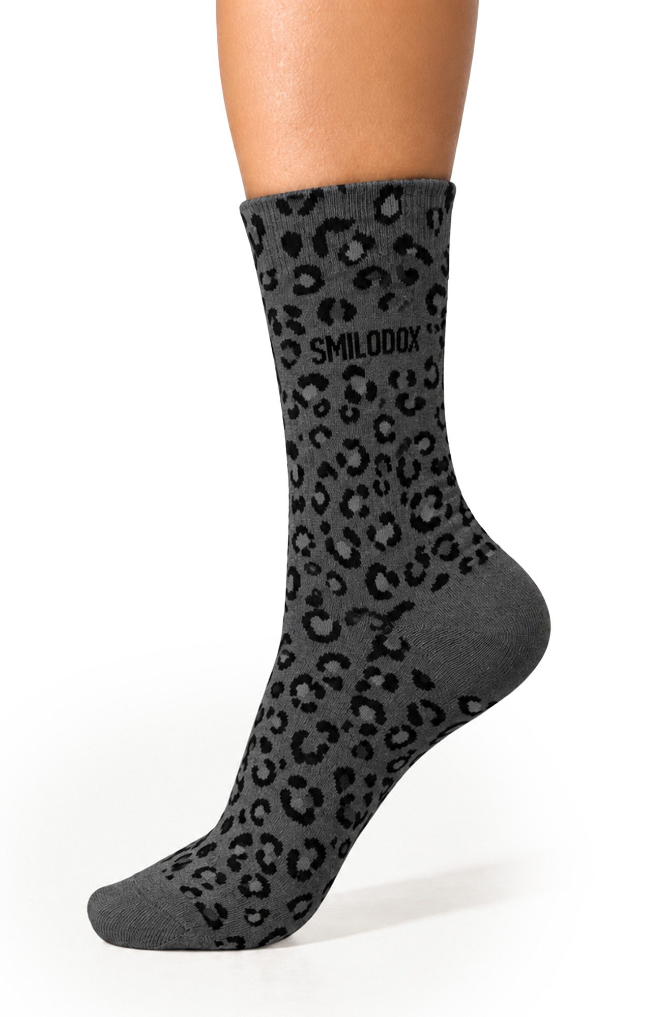 Smilodox Tennissocken Thivara Damen Socken, Leo, Baumwolle, Wadenhoch, Sport Leo-Print, Baumwollmix, wadenhoch, elastisch, 3 Größen