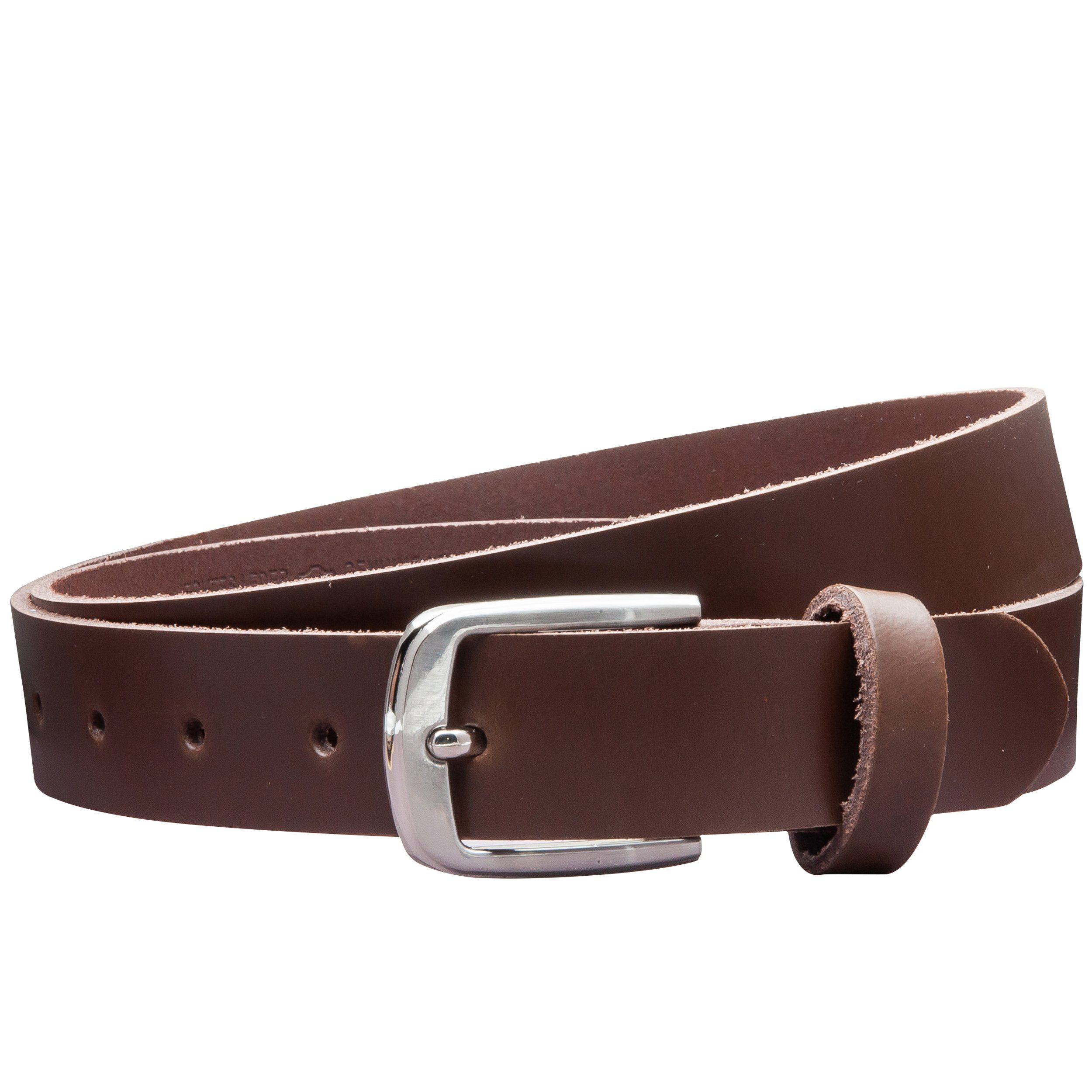 COLOGNEBELT Ledergürtel OM315-PL-Dunkelbraun MADE IN GERMANY, Dunkelbraun Kürzbar, 100 % Echtleder, Aus einem Stück, Unisex