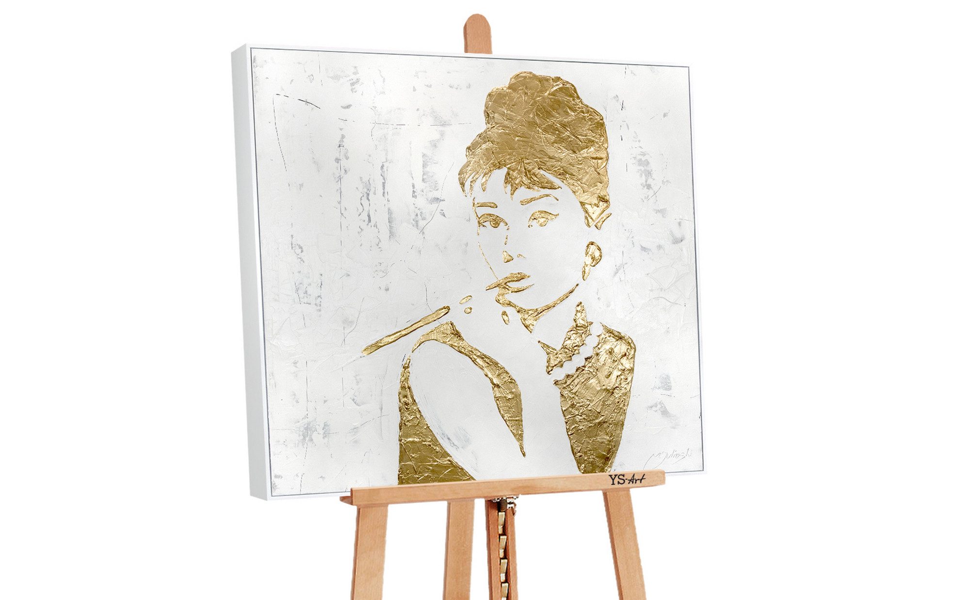 YS-Art Gemälde Audrey, Menschen, Audrey Hepburn Abstraktes Leinwand Bild Ha günstig online kaufen