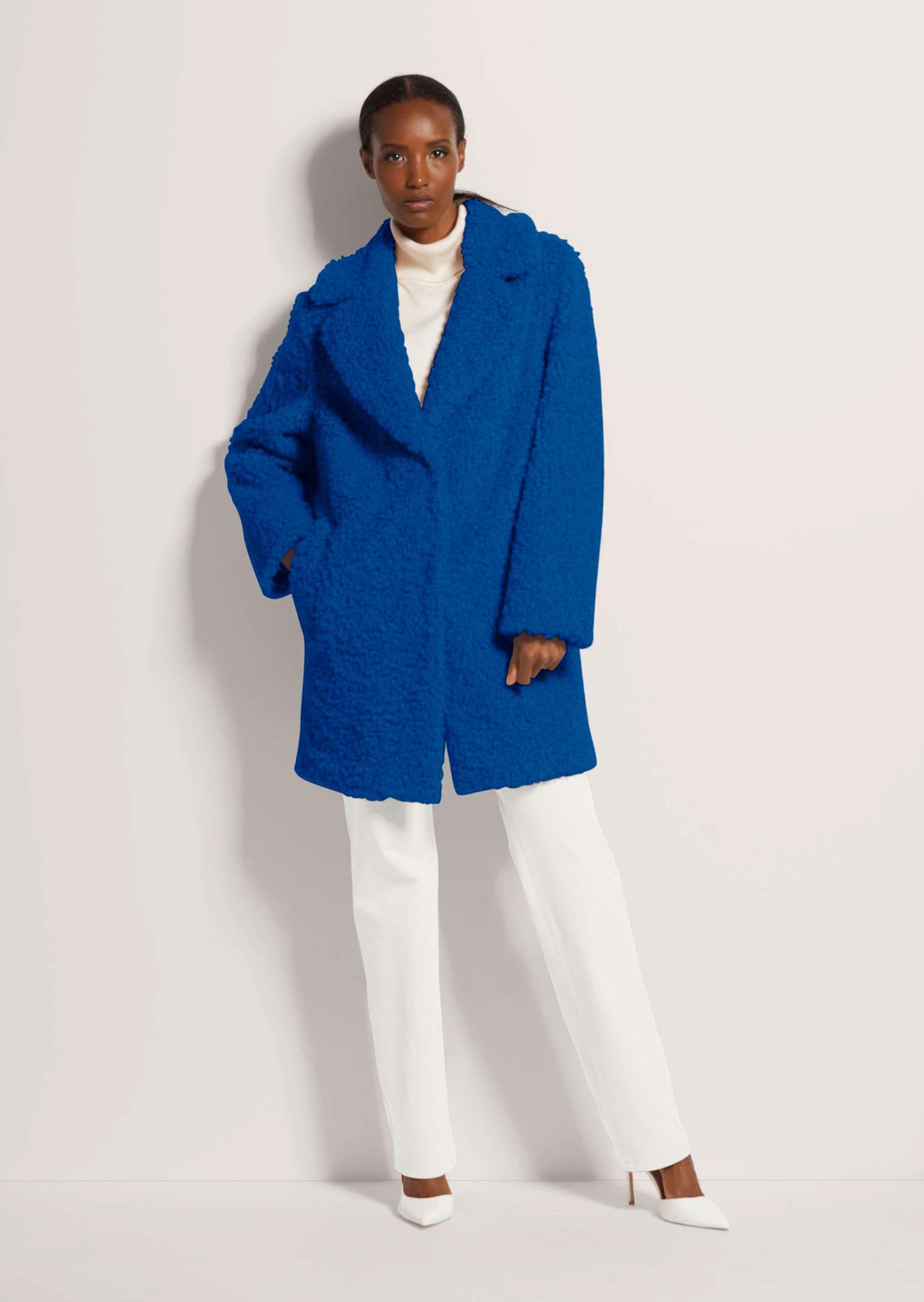 MADELEINE Kurzmantel Flauschiger Webpelz mit Reverskragen günstig online kaufen