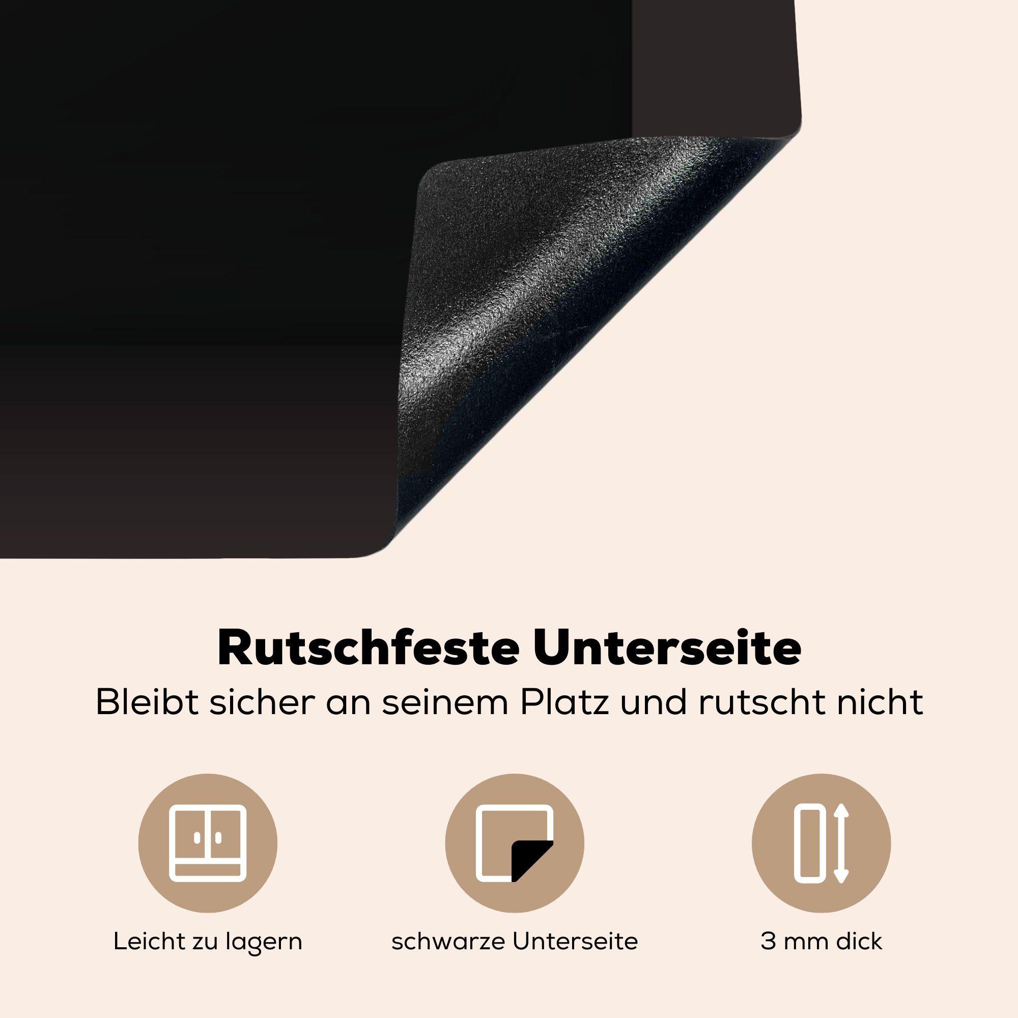 MuchoWow Herdblende-/Abdeckplatte Eine für tlg), Vinyl, eines Illustration küche schwarzem Hintergrund, Bärenkopfes Arbeitsplatte (1 auf cm, 78x78 Ceranfeldabdeckung