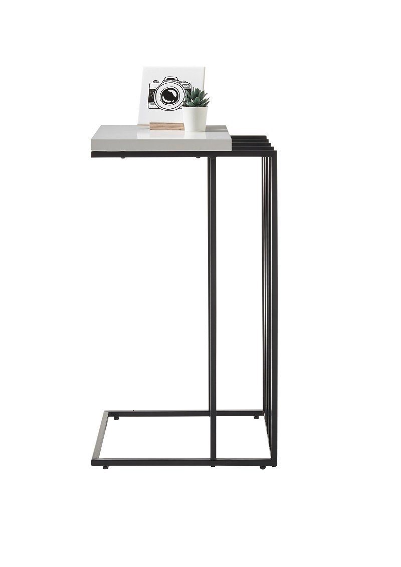 MCA furniture Couchtisch Beistelltisch Juba, 40x35, weiß matt / schwarz (no-Set), Breite 40 cm,Tischplatte aus MDF