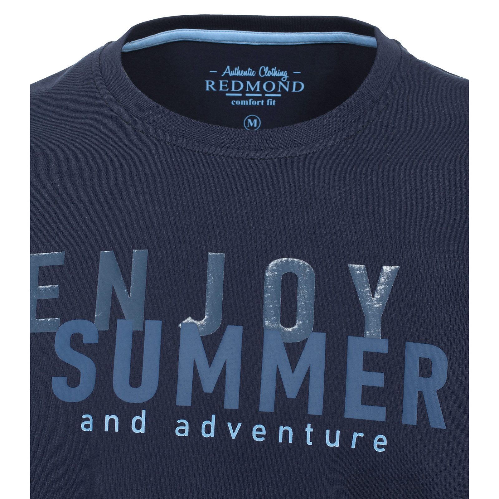 Redmond Rundhalsshirt Redmond T-Shirt XXL navy Frontprint Summer