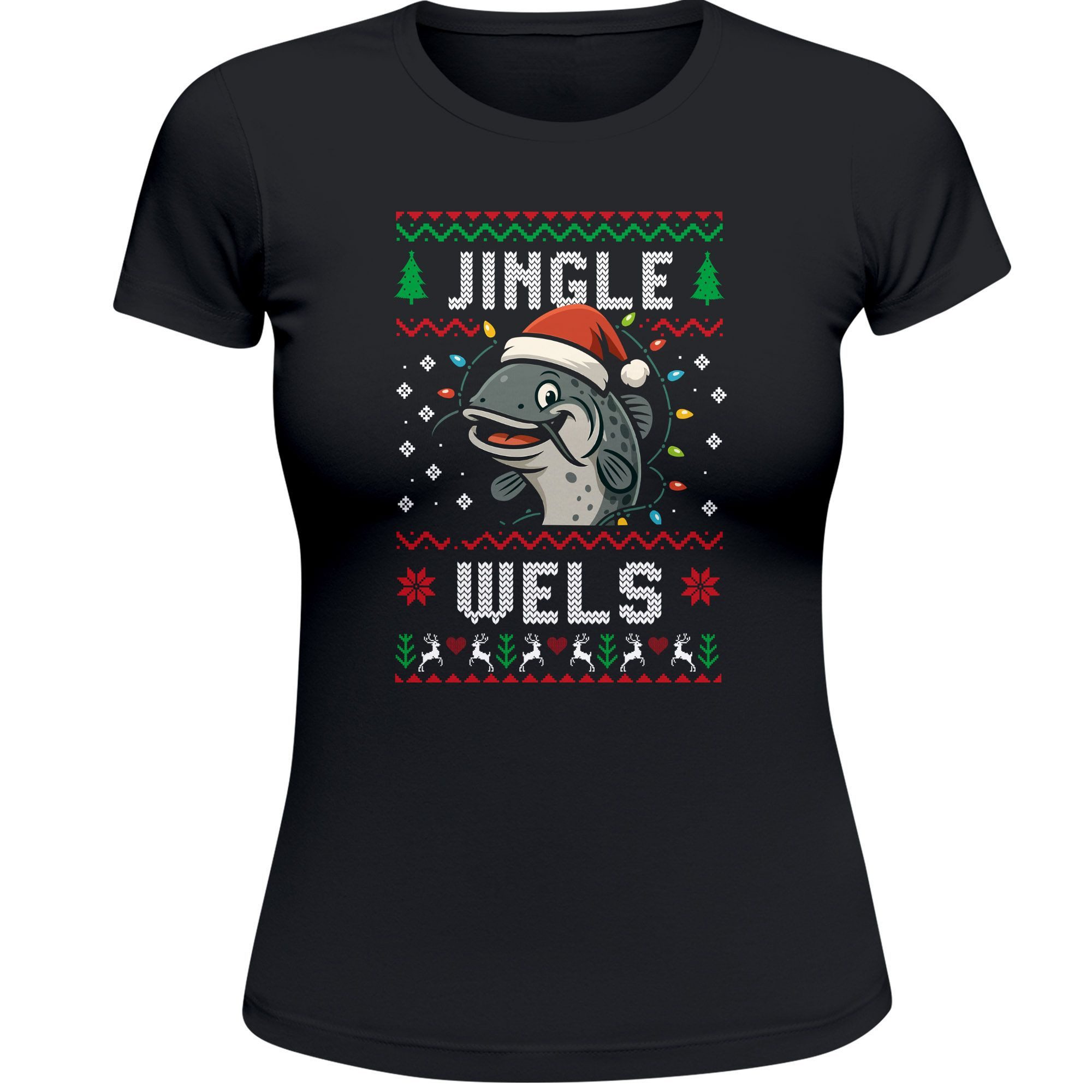 Print-Shirt Weihnachtsshirt Damen Jingle Wels Wortspiel Spruch T-Shirt Ugly XMAS