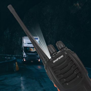 Retoo Walkie Talkie Walkie Talkie 2xPMR Funkgeräte Handfunkgerät Sprechfunkgeräte 8KM, (Packung, 14-St., 2x (Funkgerät, Antennen, Batterien, Tischladegeräte, Netzteile), Reichweite bis zu 8 km, 16 voreingestellte Kanäle